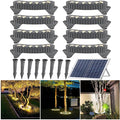 LED Solar Ground Lights Outdoor Ring Tree Ligh Yard Lighting Uplight Landscape Spotlights Made to Last(Red LightPack of 8)