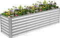 8X2X2ft Galvanized Raised Garden Bed for GardeningMetal Planter Boxes Outdoor Patio Kit Planting Bed for Vegetables Flowers HerbSilver