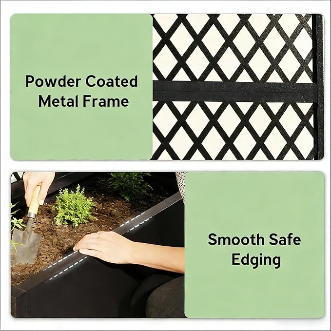Modern Modular Planter Wall Freestanding Metal Raised Bed for Landscape Design - Create Custom Privacy Screens or Green Dividers on Deck Balcony or as a Garden Room Separator