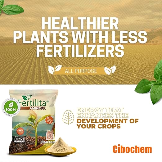 Amino ACIDS 80% More Concentrated - for Indoor and Outdoor Plants LAWNS Vegetables and Fruit Trees - Supports Robust and Vigorous GrowthBetter YIELDS - Water Soluble Won't Burn