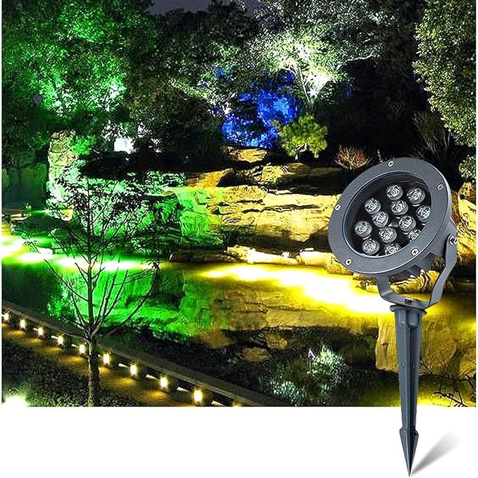 LED Outdoor Spotlight - RGB Floodlight Projector AC85-265V Villa Garden Courtyard LED Lighting Outdoor IP65 Waterproof 180° Rotatable Head For Hotel Courtyard Indoor Garden Park Flag Light(12W(AC85