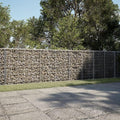 Galvanized Gabion Basket with Cover 196.9x39.4x39.4 Metal Raised Garden Bed Planter Box for Outdoor Landscaping Retaining Walls &amp Decorative Features