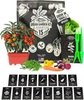 Tactiko Survival 15 Vegetable Seed Kit Varieties for Small Urban Garden Balconies &amp Patios - Non-GMO Heirloom - Popular USA-Grown Dwarf Seeds for Planting Vegetables - Indoor Outdoor