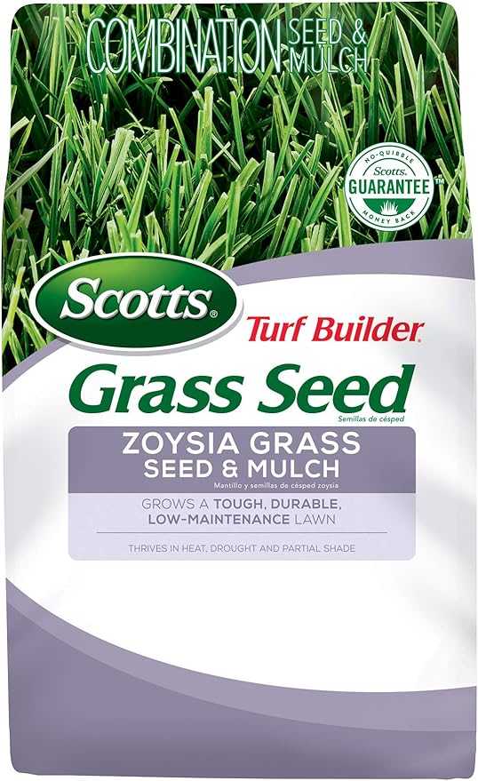 Scotts Turf Builder Zoysia Grass Seed &amp Mulch Grows a Tough Low-Maintenance Lawn 5 lbs.