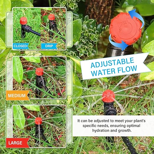 243FT Drip Irrigation Kit Drip Irrigation System with 1/2'' Hose1/4 Drip Irrigation Tubing 2025New Quick-Connect Three Adjustable Nozzle Types for Garden Greenhouse Flower Bed Patio Lawn