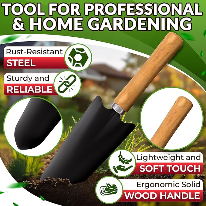 Compact Gardening Tool Set of 9 - Mini Garden Kit for Women with Multiple Pockets Rust-Proof Steel Planting Tools for Gardeners - Portable Garden Tool Bag Outdoor and Indoor Gardening Kit for Women
