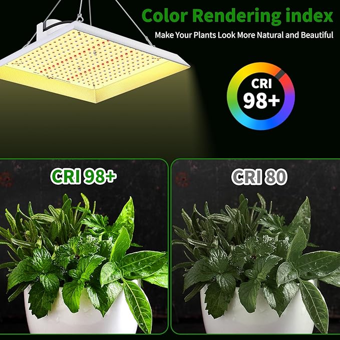 Js2U ZW 1000W LED Grow Light Full Spectrum DIY Reflector Cover Lights High PPFD Hanging Grow Light Plant Lights for Indoor Vegetable Growing Seedling Flowering and Fruiting Tent Greenhouse