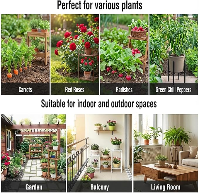 3PCS Raised Garden Beds Outdoor with Legs Planter Box 47x16x21in Reinforced Support Rods Drainage Grid Multi-Combination Options for Vegetables Flowers Herbs Ideal for Balcony Patio Gardening