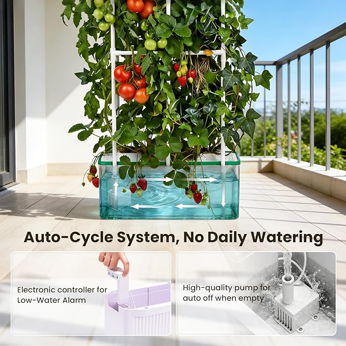 BAOSHISHAN 60 Cells Seed Starter Tray and Hydroponic Tower with Trellis