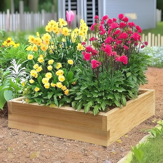 All Things Cedar RG24 2-ft Cedar Raised Garden Box Transform Your Urban Gardening Needs untreated Western Red Cedar for Planting Outdoor Plants Vegetables Fast Easy Assembly