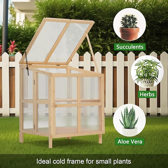 2 Tier Foldable Cold e Greenhouse Portable Wooden Greenhouse GCold e Raised Planter Box with Shelves