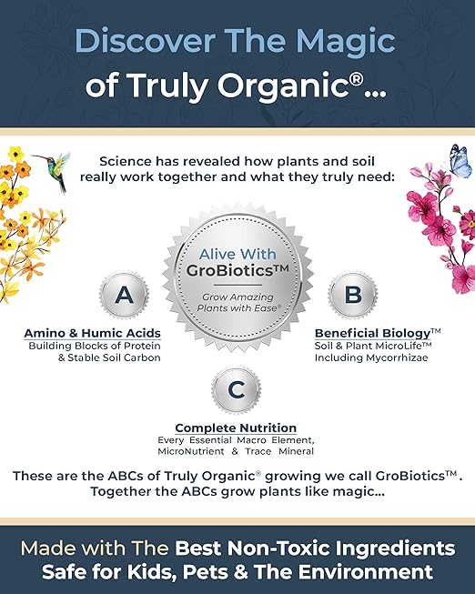 Organic Plant Magic - Truly Organic™ Fast-Acting Soluble Plant Food: All-Purpose Fertilizer Concentrate for All Flower Vegetable Herb Fruit Tree Shrub Container Garden &amp House Plants [5 lb Bucket]