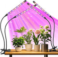 2 Head 2 Pack LED Plant Grow Light with Flexible Gooseneck Suitable for Indoor Plants Full Spectrum Clip on Plant Growing Light with Red Blue Yellow Beads 10 Brightness Levels 3/9/12H Auto Timer