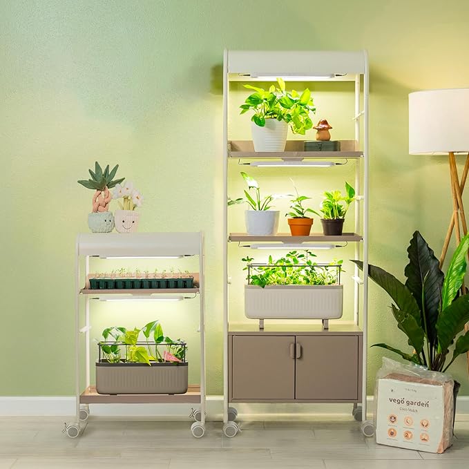 Vego Garden Grow Lights for Indoor Plants Full Spectrum LED Grow Light with Customized 5 Modes for Seed Starting Leafy Herbs Fruits &amp Microgreens 4 Packs