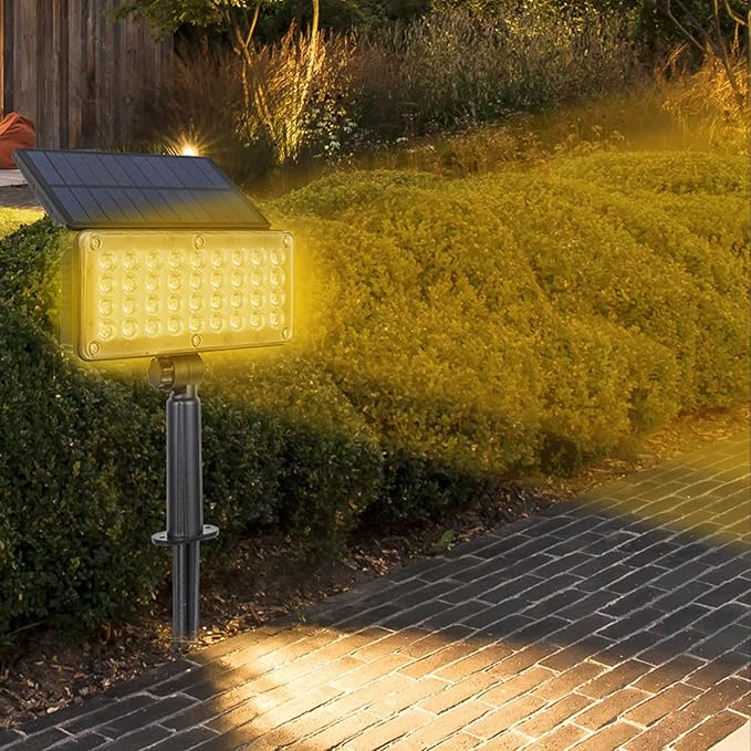 LED Outdoor Solar Lights Waterproof Landscape Spotlights RGB Garden Lights Wireless Solar Powered Outdoor Lights/Lighting for Yard Walkway Driveway Porch Patio