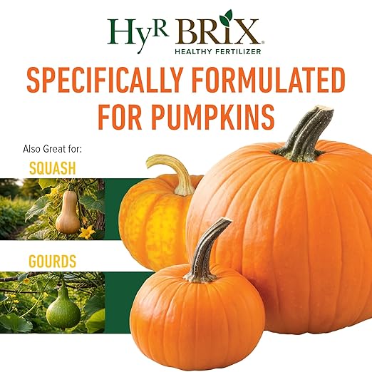HyR BRIX Custom Blend 8-6-12 Pumpkin Fertilizer 45lb Bag - Balanced Nutrient Formula with Calcium &amp Sulfur Slow-Release Granular - One Application Covers 2142 Square Feet
