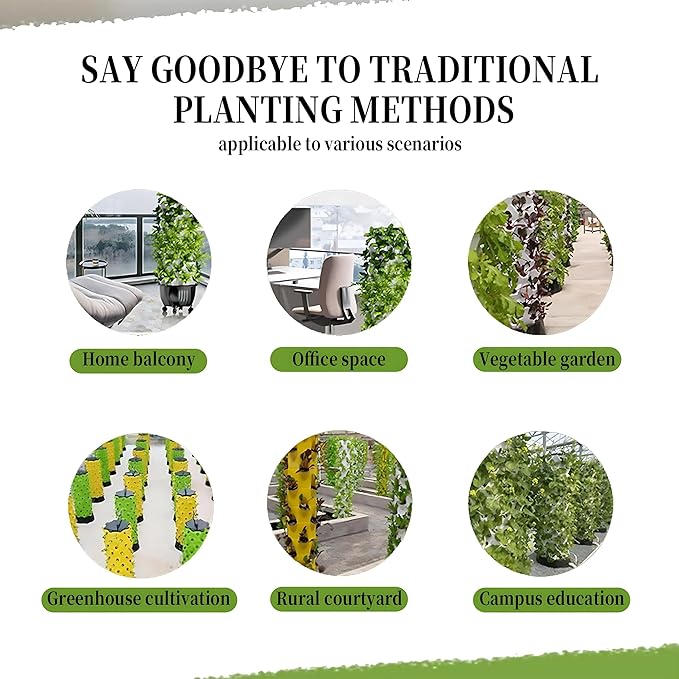 Hydroponics Growing Kits Indoor Vertical Growing Soilless Cultivation Grow Tower Intelligent Water Circulation with Water Tank and Pump for Fruits and Vegetables Nolights-9Layer