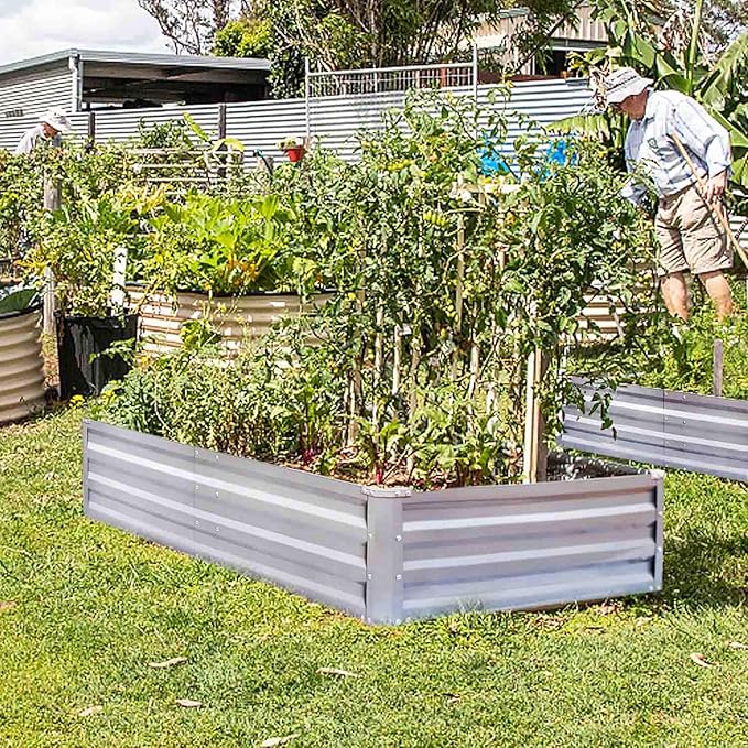 Galvanized Raised Garden Beds for Vegetables Metal Planter Boxes Outdoor Large Patio Bed Kit Planting Herb 5x3x1ft