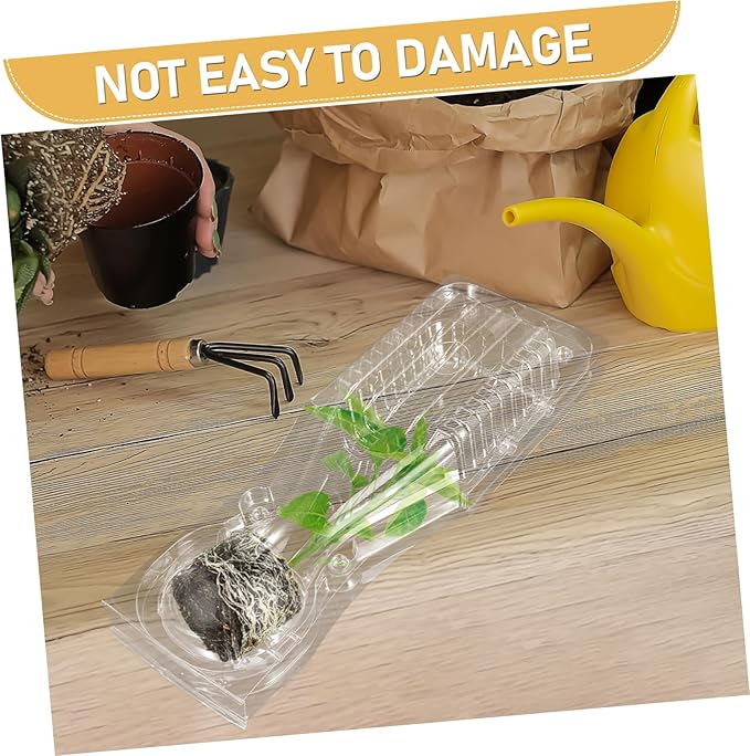 10Pcs Breathable Seedling Transport Box Ventilated Plant Carrier for Chili Tree Saplings Flowers Efficient Shipping with Clamshell Design