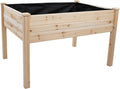 Raised Fir Wood Garden Planter - 48L x 24W x 30H - Tool Free Assembly - By Trademark Innovations