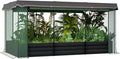 Outsunny 7.3 x 3.4 x 1 ft Galvanized Raised Garden Bed with Crop Cage Plant Protection Net and Shade Cloth Roof Metal Planter Box with Cover for Vegetables Flowers Herbs Dark Gray