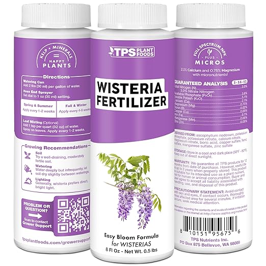 Wisteria Fertilizer – Liquid Plant Food for More Blooms Stronger Vines &amp Healthy Root Development 32 oz