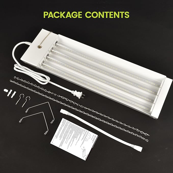 40-Watt 2-Ft Full Spectrum Linkable LED Grow Light ETL Certified 120V Plug in (2-Pack)