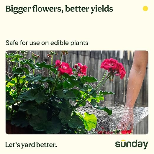 Sunday Wonderfert Flower Plant Food Bigger Blooms for Roses Annuals Perennials and Container Plants 3-8-7 Liquid Concentrate 32 fl oz 500 sq ft