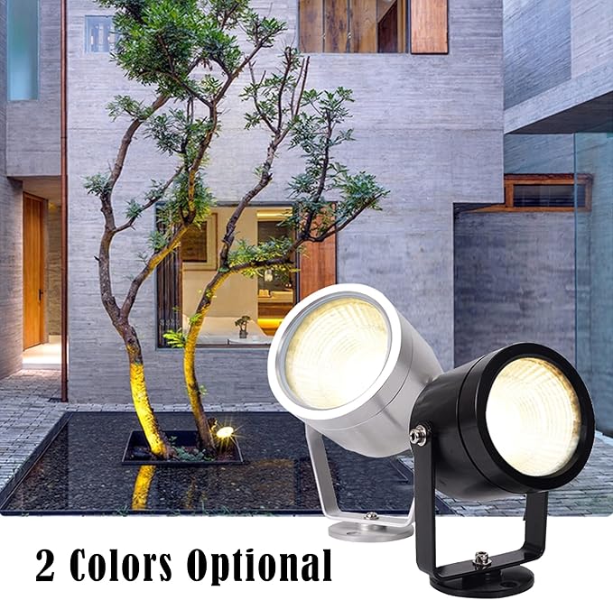 Outdoor LED Spotlight Timer Waterproof Bright Outdoor Flag Light Landscape Automatic Mini Lawn Lamp 5W Graden Lights Lawn Decorative Lamp with Plug Courtyard Front Yard Warm White