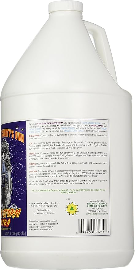 Emerald Triangle ETSSGAL Snow Storm Ultra Fertilizer