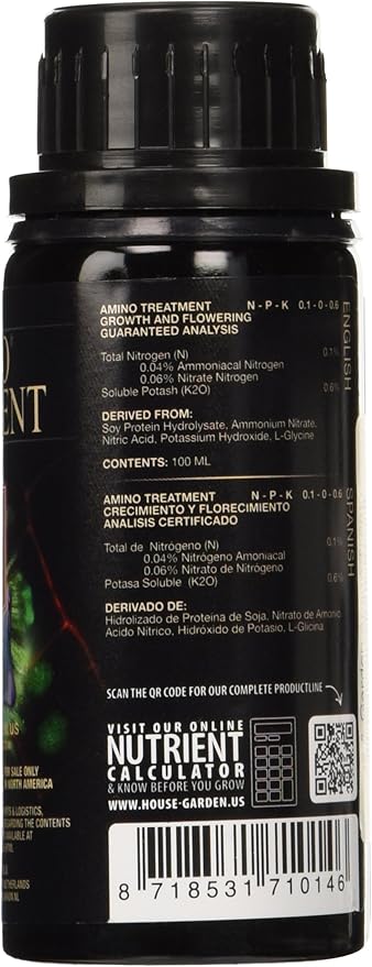 House &amp Garden HGAMT001 Amino Treatment Fertilizer 100 mL