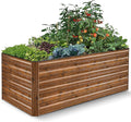 TEANDE 6x3x2FT Raised Garden Bed Kit Galvanized Planter Raised Garden Boxes Outdoor w/Anti Cutting Strip &amp A Pair of Gloves Deep Root Raised Planter for Vegetables Fruits Flowers and Herbs Br
