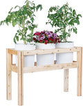 Greenes Fence Three Bucket Elevated Cedar Wood Garden Frame 43 in. x 16 in. x 30 in. - Made in USA with North American Cedar