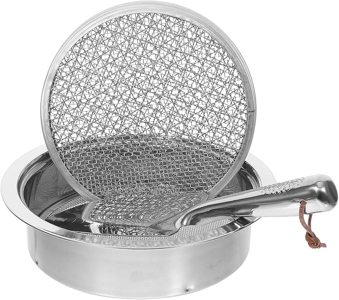 Stainless Steel Soil Sifter Set 1/3/6/9/12mm Mesh Screens Shovel for Garden Compost Screening Soil Filtration for Gardening