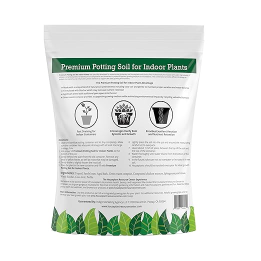 Organic Indoor Plant Soil – Enhanced Drainage &amp Optimal Nutrient Content for Healthy Roots &amp Fast Growth | Made in USA | Large 7.5L Bag