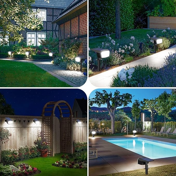 Solar Lights Outdoor Garden Solar Spot Lights Outdoor LED Waterproof for Yard with Landscape Front Door Ornaments