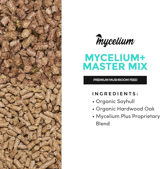 Mycelium Plus Master Mix Premium Mushroom Spawn I Organic Feed Mushroom Growing Kit I Indoor Cultivation for Starter &amp Pro Home Growers I Non-GMO &amp Sourced from Local USA Farms 5lbs