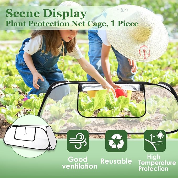 Garden Row Accelerator Plants Cover 45 x 22 x 16 Garden Covers for Raised Beds Waterproof Insect Bird Barrier Plant Net Cage for Protecting Fruits Vegetable Seedlings Row (1 Pc)
