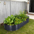 Galvanized Raised Garden Bed Kit with Cover Heavy-Duty Modular Metal Planter Raised Beds for Vegetables with Tool-Assisted Simple Assembly Reinforced Panels &amp Optimal Drainage