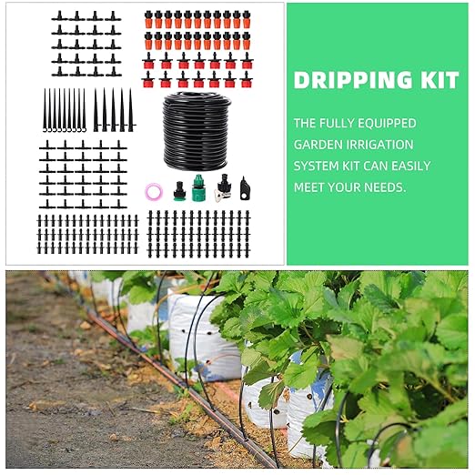 GLEAVI Automatic Drip Irrigation Kit 15m Garden Watering System DIY Micro Drip Sprinkler for Greenhouse Lawn and Patio Plant Irrigation