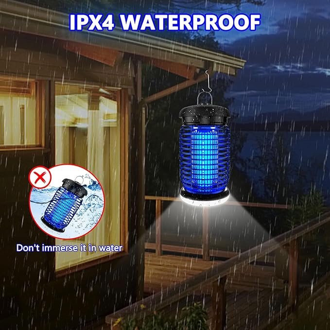 Bug Zapper Outdoor Mosquito Zapper with LED Light Fly Zapper Outdoor Indoor Insect Zapper Electric Fly Traps Plug in Mosquito Killer for Patio Yard