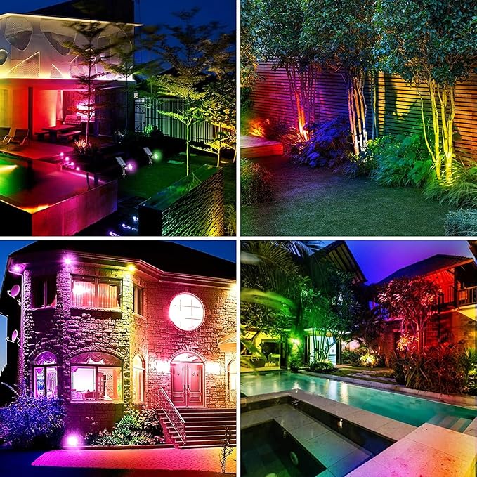 Solar Landscape Lights 7 LED Solar Spotlights 2 in 1 Waterproof Security Light Solar Lights Outdoor (Multicolor)