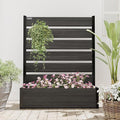 Vertical Screen Planter Bed - Raised Garden Box with Trellis for Climbing Plants Durable Privacy Fence Planter for Outdoor Patio Deck Aluminum Frame Black with Base