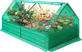 Galvanized Raised Garden Bed with Cover Thicken Metal Planter Box Kit Outdoor Garden Box with 2 Roll-Up Large Screen Windows for Vegetables Flowers Growing (6x3x1 FT)