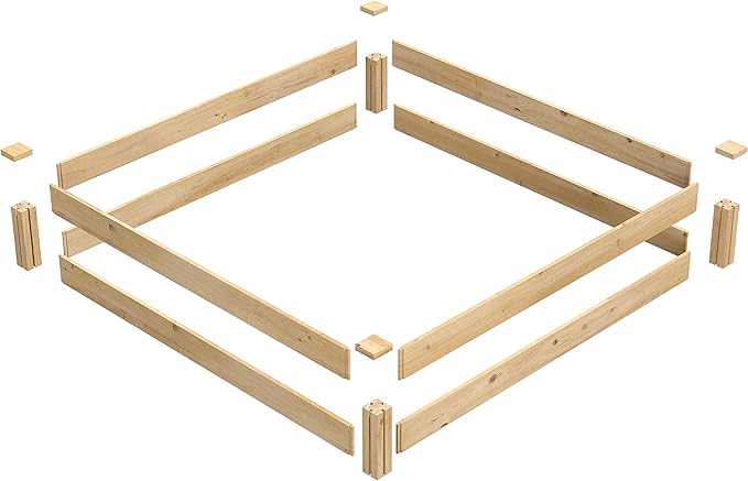 Greenes Fence Classic Cedar Raised Garden Bed 4' x 4' x 7 (1/2 Thick) - Made in USA with North American Cedar