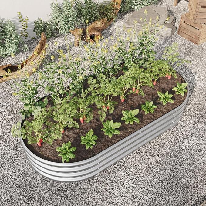 Galvanized Raised Garden Bed Outdoor Metal Planter Box for Vegetables Flowers &amp Fruits Rust-Resistant Open-Bottom Easy Assembly2 Pack6x3x1ft
