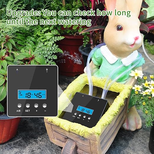 Automatic Watering System for Potted Plants | Indoor Plant Waterer with Programmable Timer Dual Self-Priming Pumps Drip Irrigation Kit for Up to 20 Plants