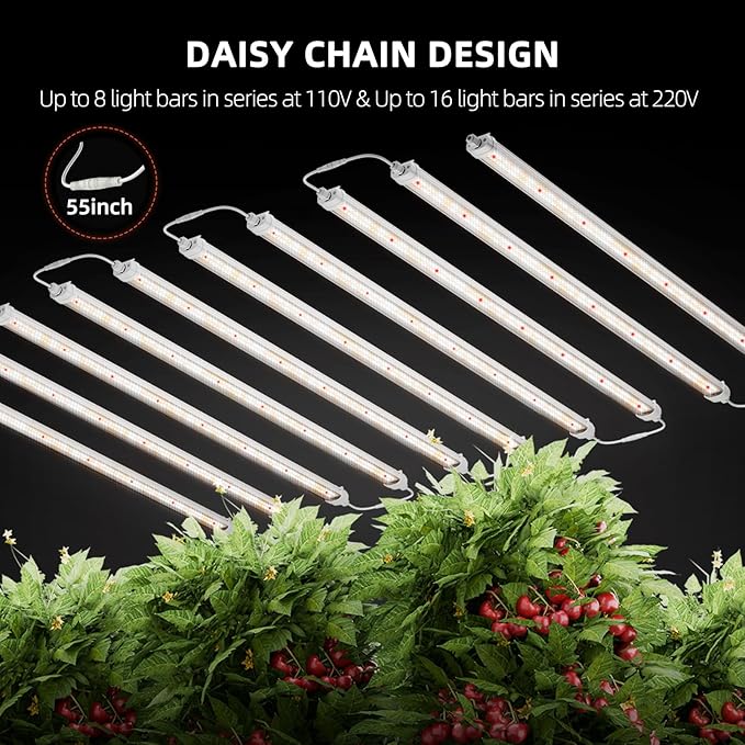 Spider Farmer Glow80 LED Grow Lights 3.6ft Sunlike Full Spectrum Waterproof Plant Growing Lamp Linkable for Indoor Plant Shelves Seedling Veg Flower Hydroponic Greenhouse