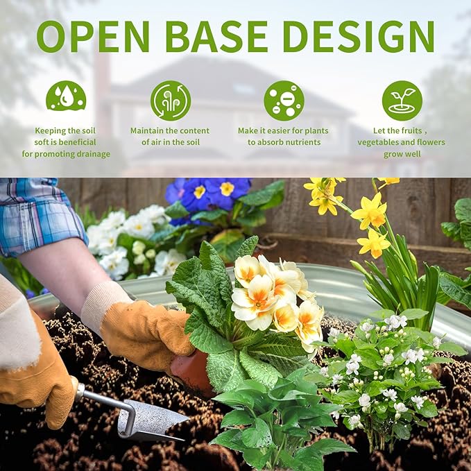 Oval Galvanized Planter Box Metal Raised Garden Bed - 0.8MM Thick- Ideal for Outdoor Gardening and Planting of Vegetables Flowers Fruits Succulent Plants and Others (Silver 5X2.7X1 FT)