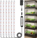 16'' 6 Bars Grow Light Strips for Indoor Plants with Auto ON/Off Timer 6/12/18H 5 Dimmable Levels for Shelves Plant Growing(Pack 1)